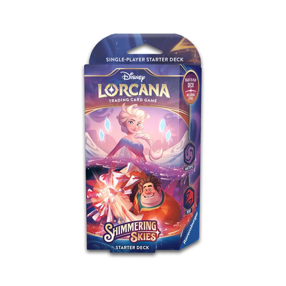 80af9ba9c2b9abdfd367bd36532d01d2 Disney Lorcana - Set 5 - Shimmering Skies Starter Deck - Amethyst & Ruby